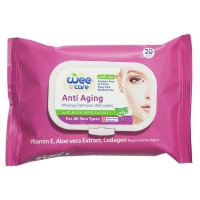 دستمال مرطوب پاک کننده آرایش 20 عددی New Anti Aging وی کر